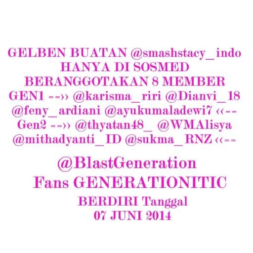07062014 || Fans GENERATIONITIC || UNTUK FOLLBEK PROMOTE DULU KE 10 SB YANG AKTIF || Gelben Masa Depan YANG AKAN HANCUR DI TAHUN PURBA || @smashstacy_indo :D
