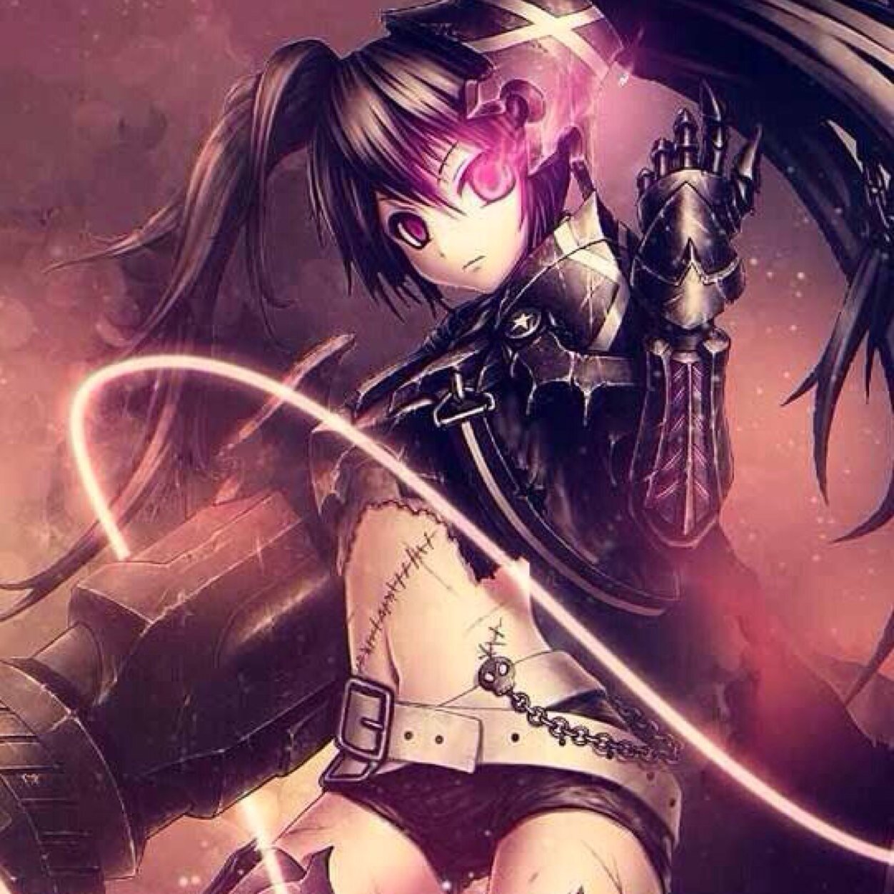 Im black rock im cute little girl who wants lots of friends.my right eye can catch on fire.i have two bodies.#roleplay black rock shooter.