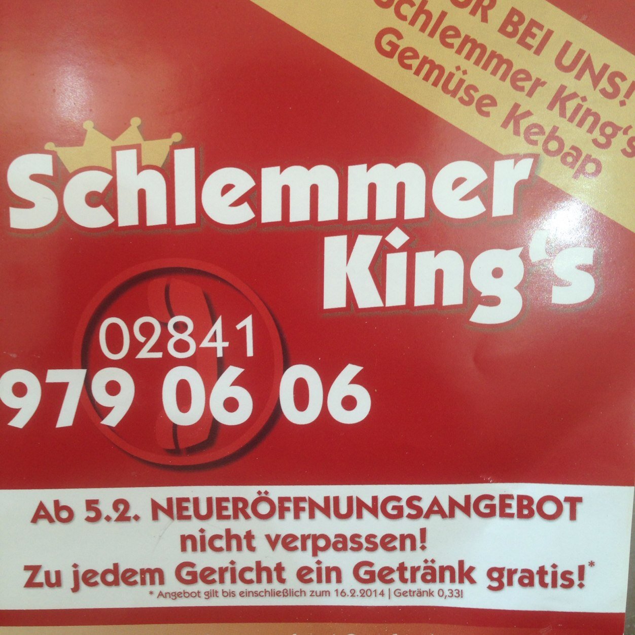 Bei Schlemmer King's kann man den Döner neu Denken. Hier wird neben dem kalb- und dem Hänchendöner auch der berüchtete Gemüsedöner für Vegetarier angeboten..