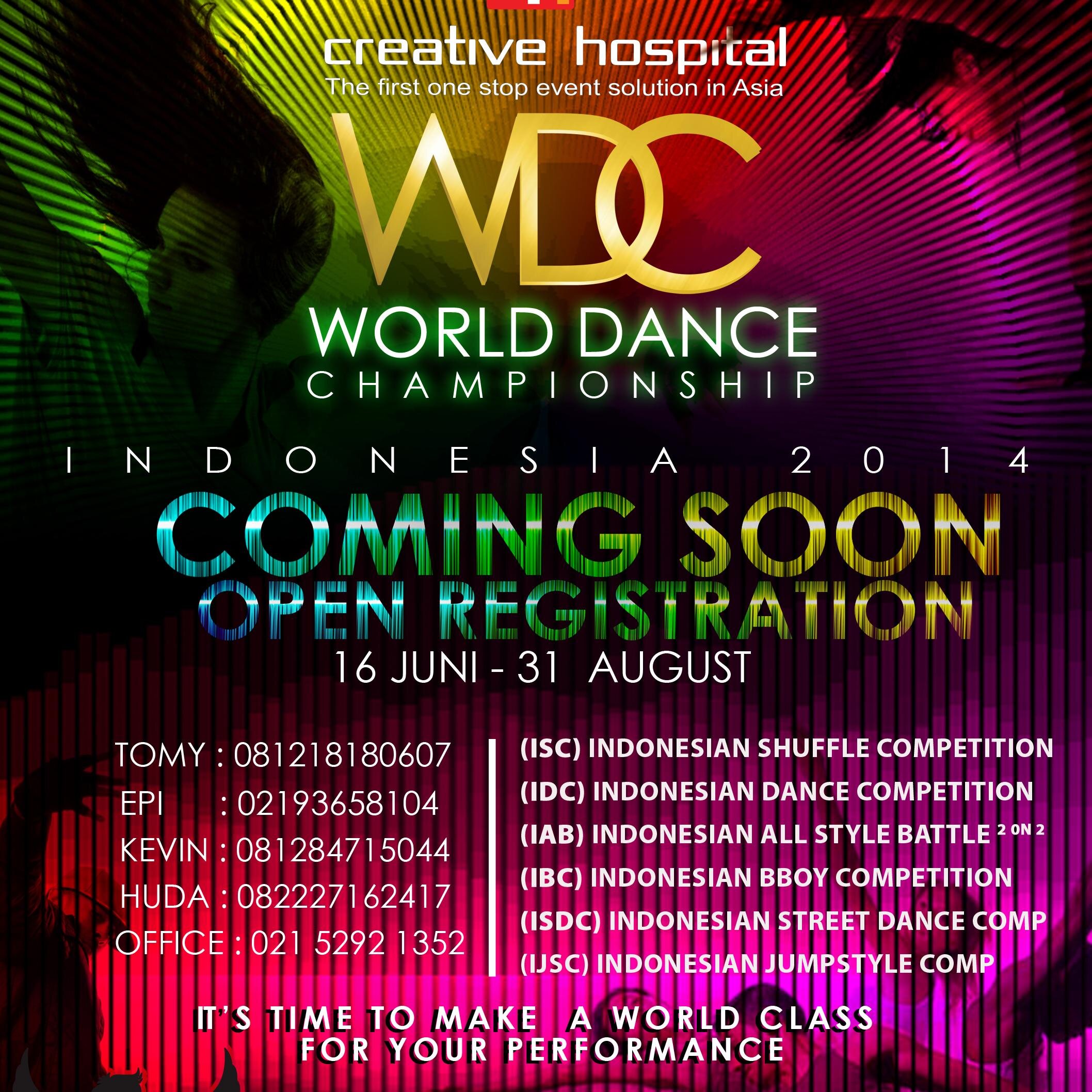 Media Official Of World Dance Championship Indonesia , Malaysia , Singapore , Hongkong , Thailand , Phillippines , Vietnam By @CreativHospitall | +62152921352