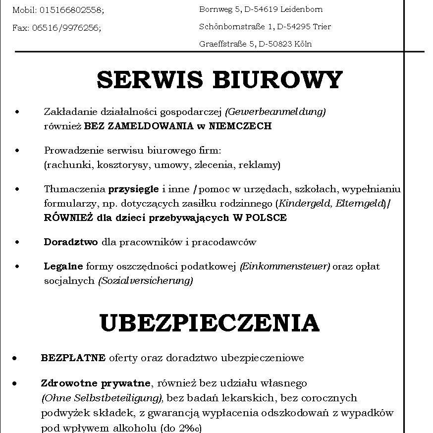 niemcy ubezpieczanie ubezpieczenia w niemczech,ubezpieczenie gewerby,zdrowotne w niemczech,gewerba w niemczech,zakladanie firmy w niemczech,krankenversicherung