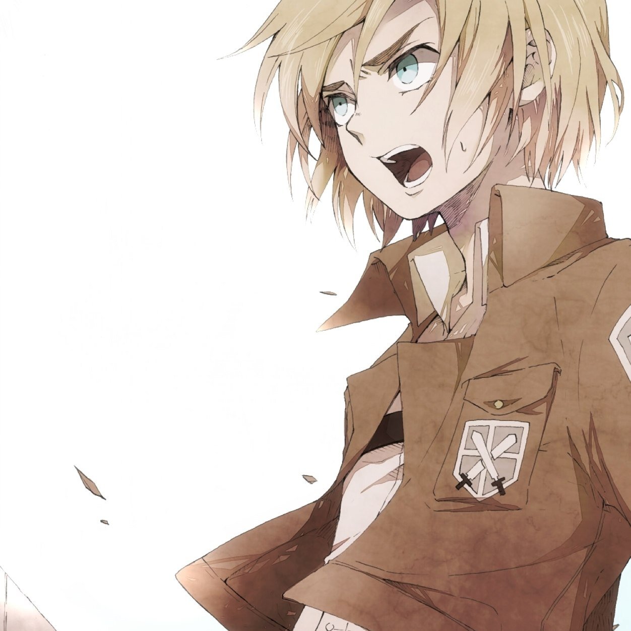My name is Armin Arlert. @YeagerDaTitan and @SurveyMikasa are by BFFs. And I'm fucking adorable :D
