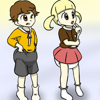 Ethan 4 Sally 5 both siblings. They grew up spoiled pretending to be Pokemon trainers. Now they actually are Pokemon trainers. Read the Twit Longer.