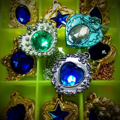 セボンスター ハート 金メッキ バッグ 青石