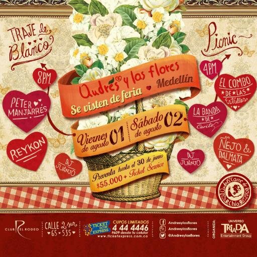 Prepárate para esta feria de flores 2014 con Triada y LO QUE VIENE!!  #AndresYLasFlores #FeriaDeLasFlores #AndrésCarneDeRes   (CLUB EL RODEO)