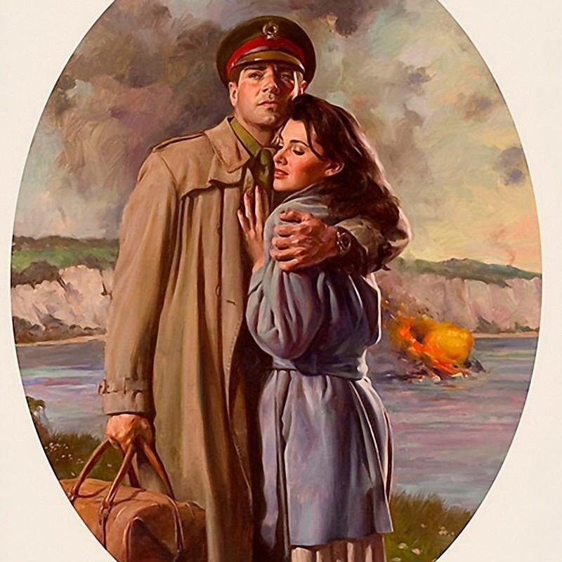 солдат обнимает ребенка. девочка провожает отца. девочка полицейский. рисунок на тему война. проводы на фронт живопись.