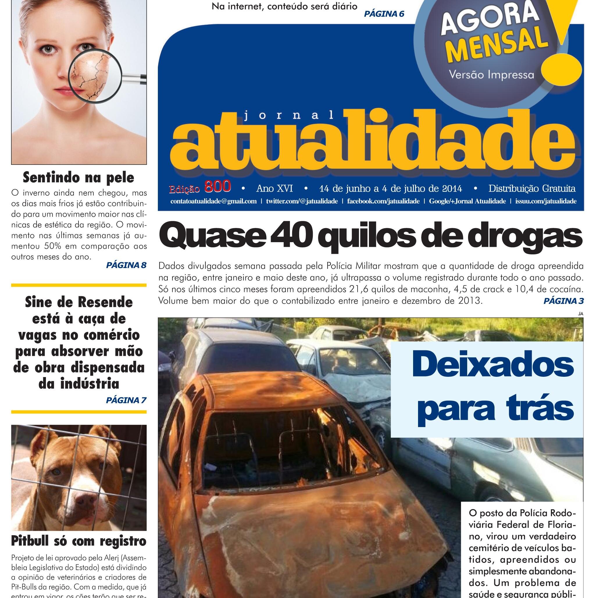 O jornal que tomou as ruas de Resende. Agora mensal. A partir de julho, todo primeiro sábado do mês, com notícias da região. Conteúdo diário on line.