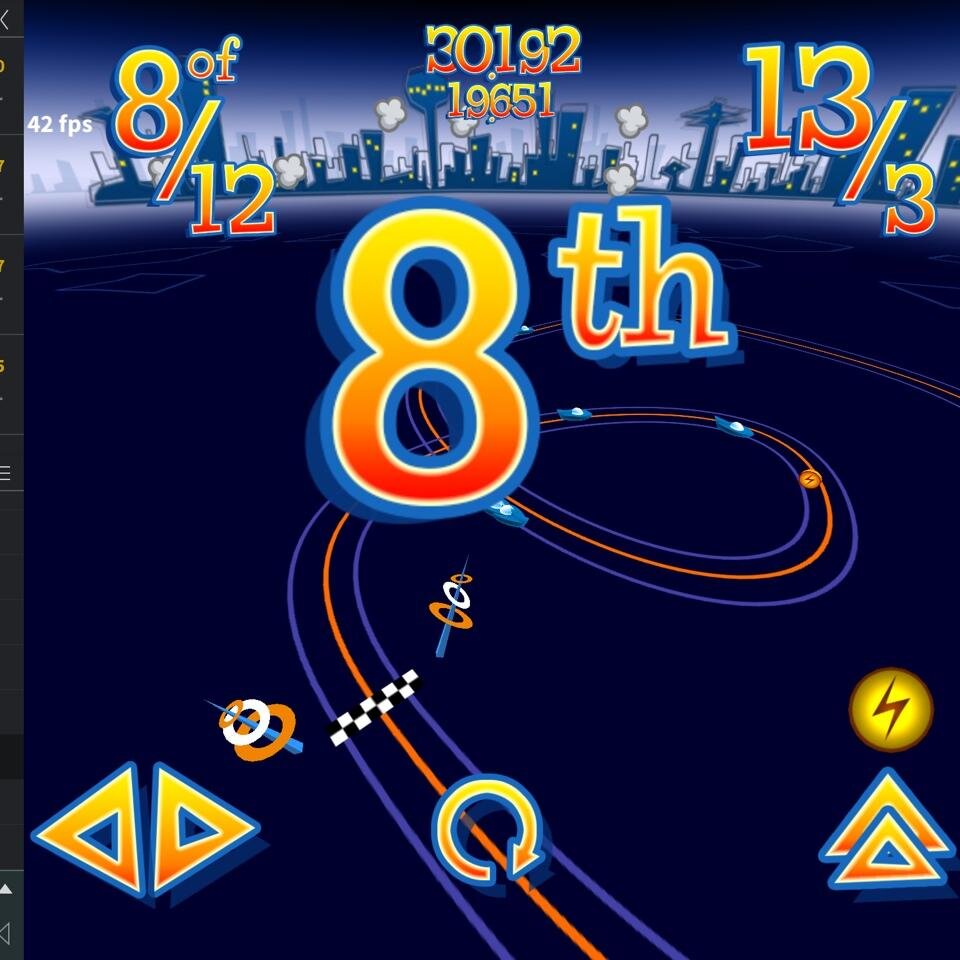 The futuristic slot-racing game with a retro 50’s cartoon vibe. Developed entirely on the iPad with #Codea. Coming in 2018 for IOS/Android