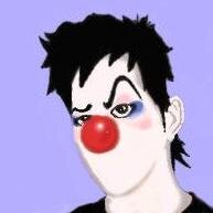una sonrisa un momento una alegria.. un clown en transparencia,,,