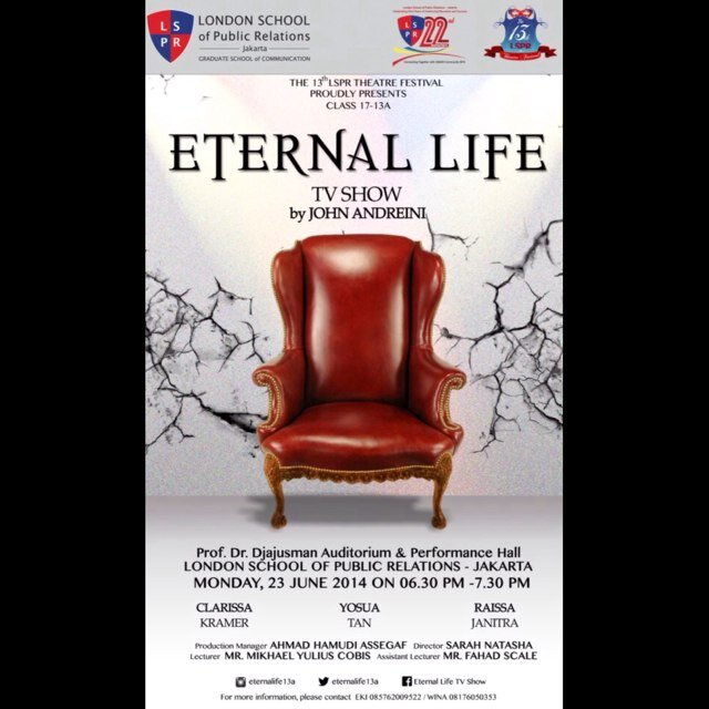 London School of Public Relations Jakarta Batch 17 Class 13A presents : Eternal Live Tv Show. Final Project for subject Intro to Performing Arts Communication
