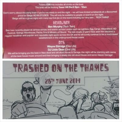 .TRASHED ON THE THAMES PARTY BOAT!!
Grab ur tickets and lets all get TRASHED ON THE THAMES
Contact these numbers for tickets :07583432299 / 07474114341
