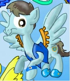 Mighty Shield. A pegasus that is actually living in Canterlot, looking for a job