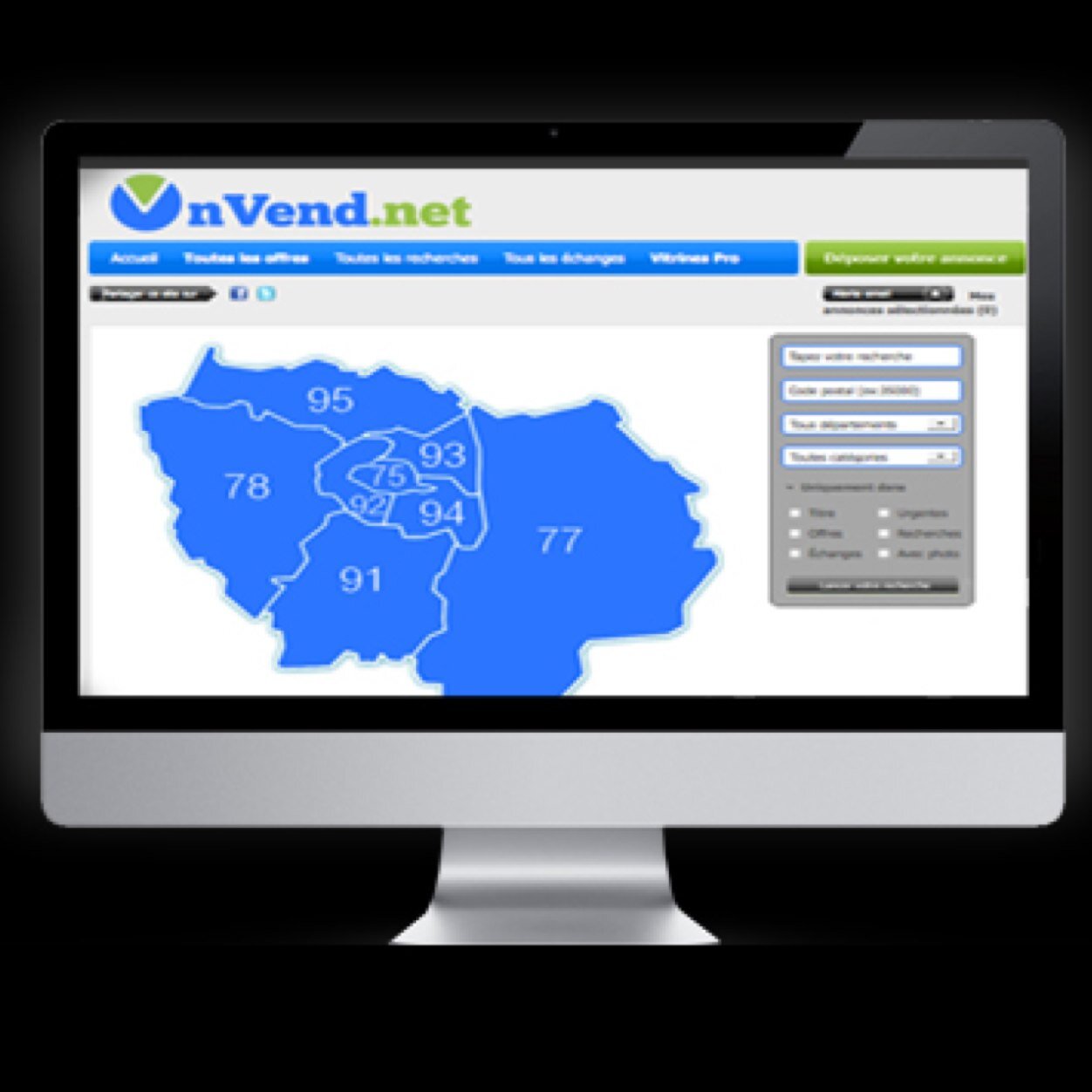 On Vend est le tout premier site gratuit de petites annonces exclusivement en Ile-de-France.