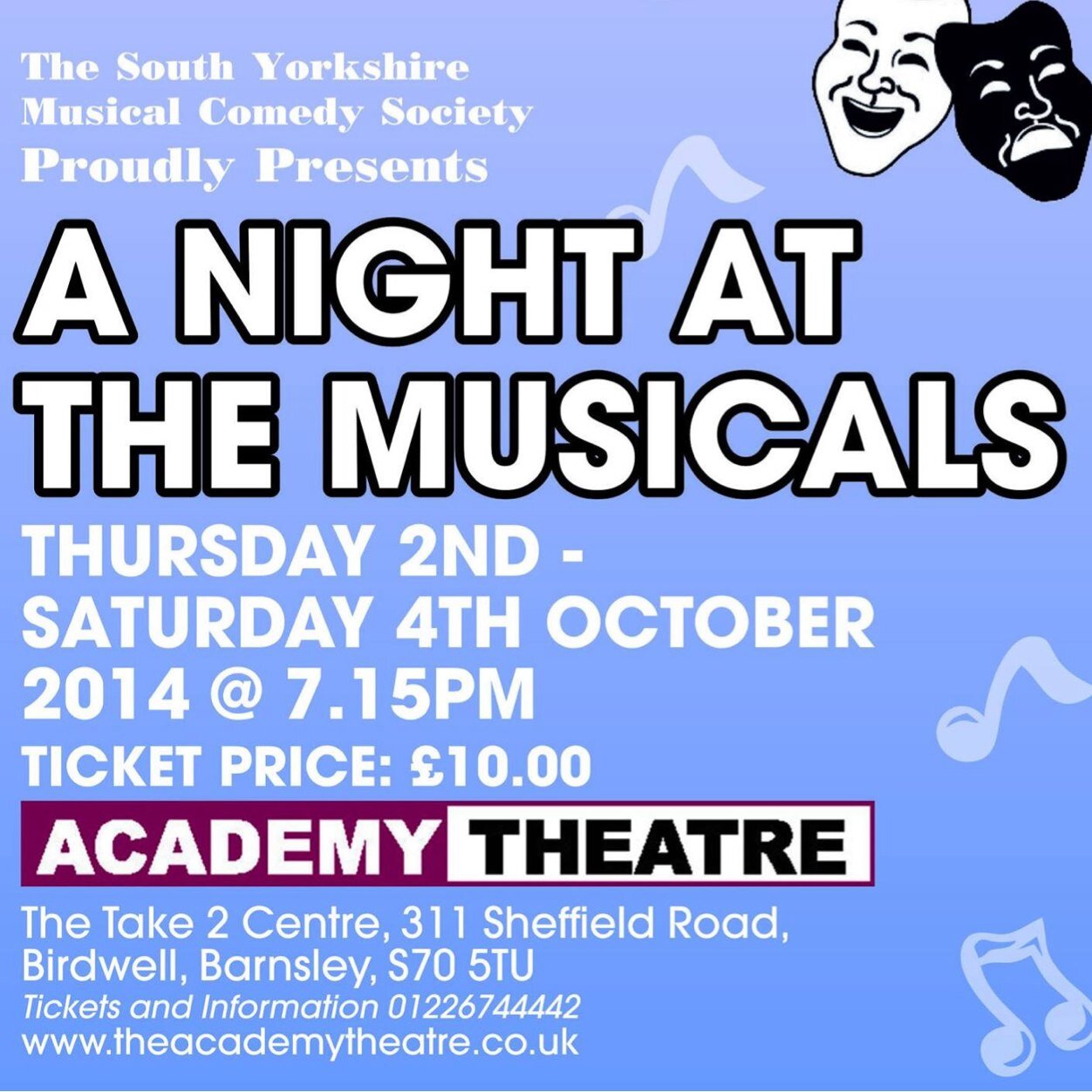 South Yorkshire Musical Comedy Society. Performing concerts, musicals & cabaret shows! We are always looking for new members!