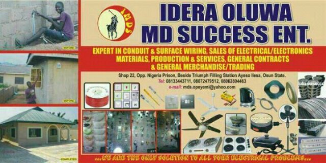 Electrical is our work, we try and God crown effort I swear with God we will give you the best and you will be glad 08034068931