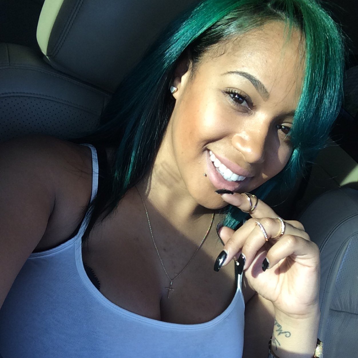 That girl with the blue hair