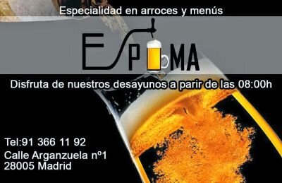 EspumaBeer's profile picture. En Cerveceria Restaurante Espuma podras encontrar una gran variedad de tapas y platos de la cocina Andaluza y porsupuesto la Madrileña.