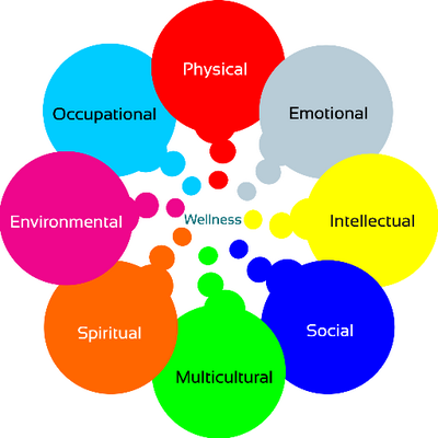 Wellness is a complete sense of wellbeing, include physical, emotional, intellectual, social, cultural, spiritual, environtmental, and occupational