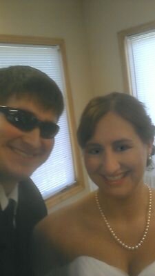 photo with sister on wedding day. greatest honor of my life was officiating her wedding