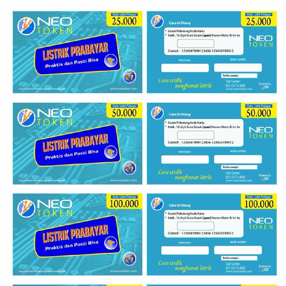 Voucher Listrik Prabayar NEOTOKEN merupakan Pulsa Listrik dalam bentuk Voucher yang sangat praktis dan mudah digunakan oleh siapapun dan kapanpun. 
Pin 2BA7B307
