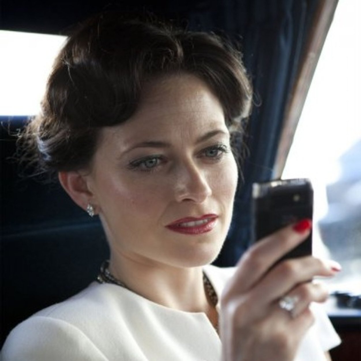 The Woman googles...