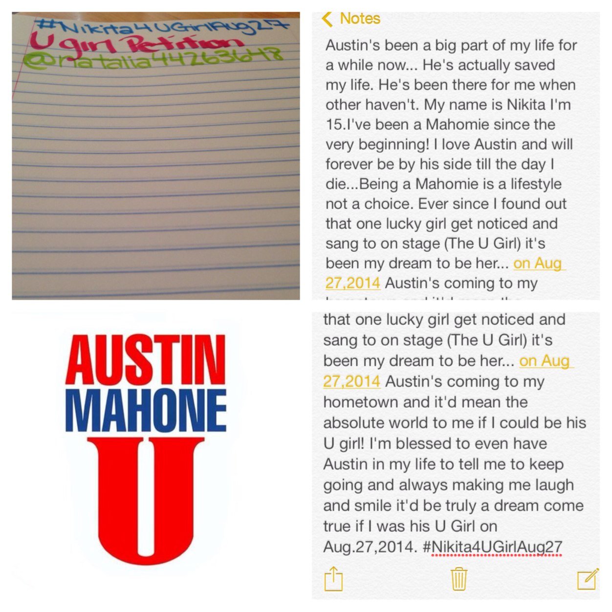 I love austin! Aug 27 is my birthday and itd mean the world to me to be U Girl❤️ follow me! @OhioUGirlAug27 #Nikita4UGirlAug27