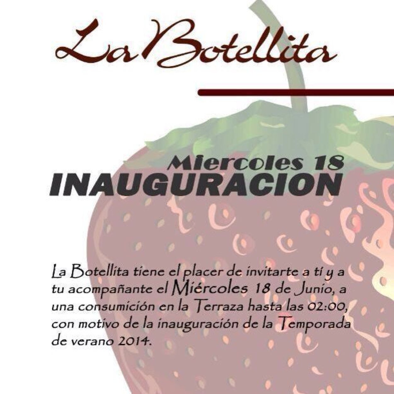 FACEBOOK: Premier LaBotellita RESERVAS: 635616929