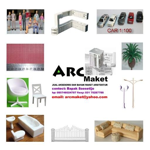 ARC MAKET
MENYEDIAKAN BERBAGAI BAHAN MAKET DAN AKSESORIS

Hubungi Kami : Soesetijo, HP:085746024787
Email: arcmaket@yahoo.com
Facebook: ArcMaketSby