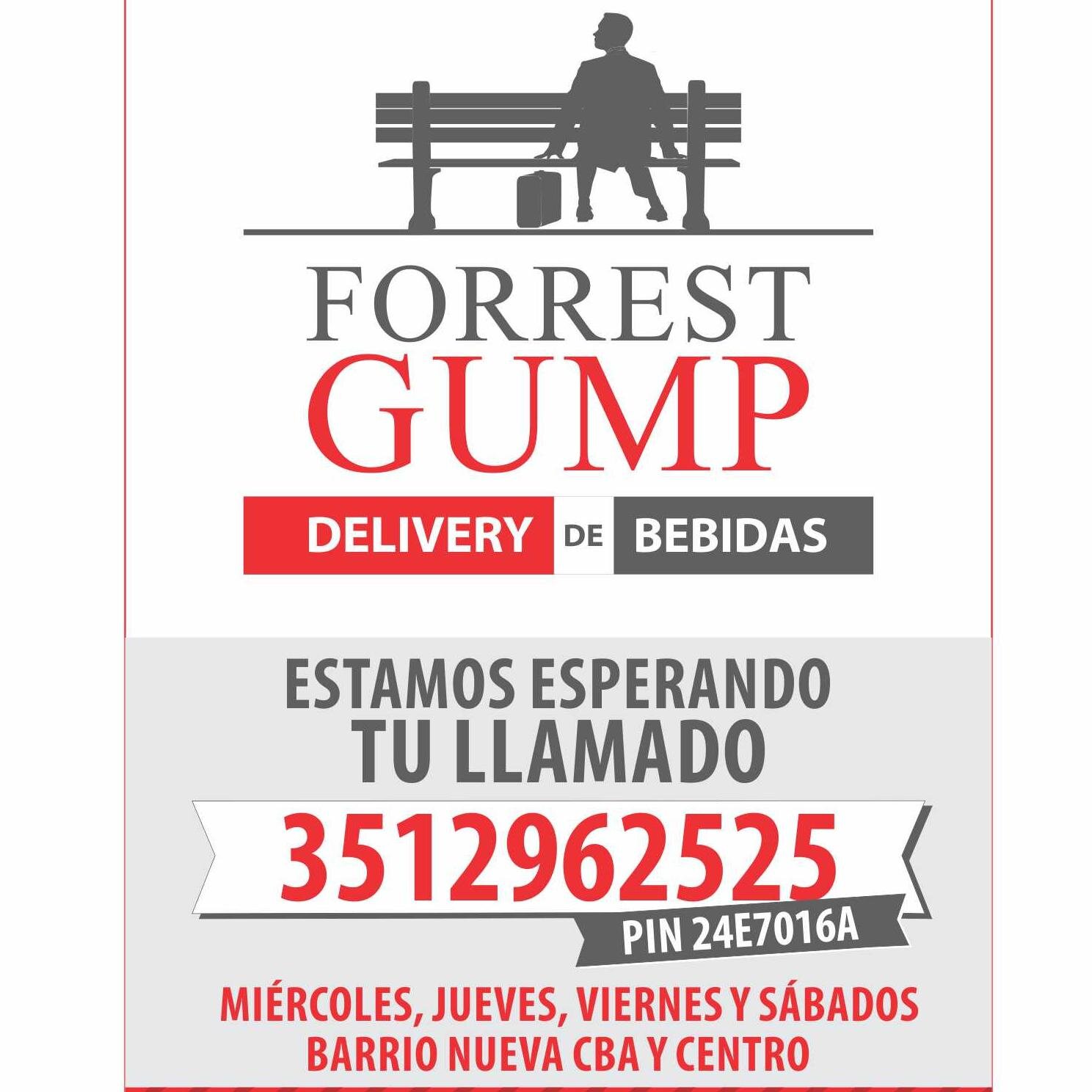 FORREST GUMP - Delivery de bebidas. 
Hacemos mas faciles tus noches en Córdoba.
Cel: 24E7016A