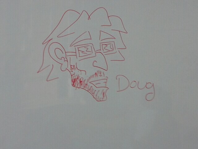 Enjoys hanging out on whiteboards in cartoon format.