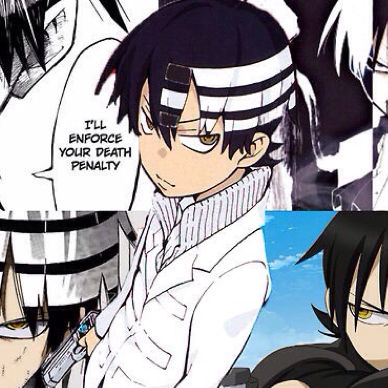 Death The Kid デス·ザ·キッド; Son of Lord Death, poweful Shingami. My weapons are Liz and Patty. Symmetry is key.