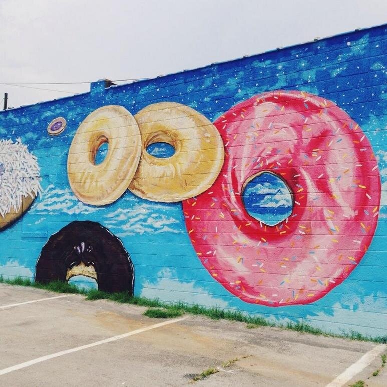 I'm just a wall full of doughnuts trying to brighten up Chattanooga's day. The only paint I stand for is glaze. Donut eat me up just yet.