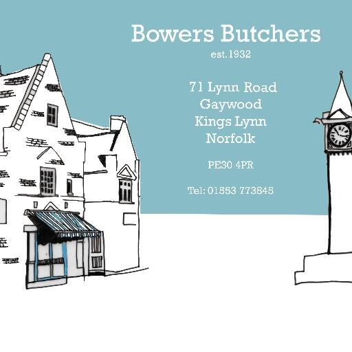 'The Best Sausages in Norfolk!' Traditional family butchers est. 1932 by George Bowers continuing in the hands of his son Dickie & grandson James t:01553 773845