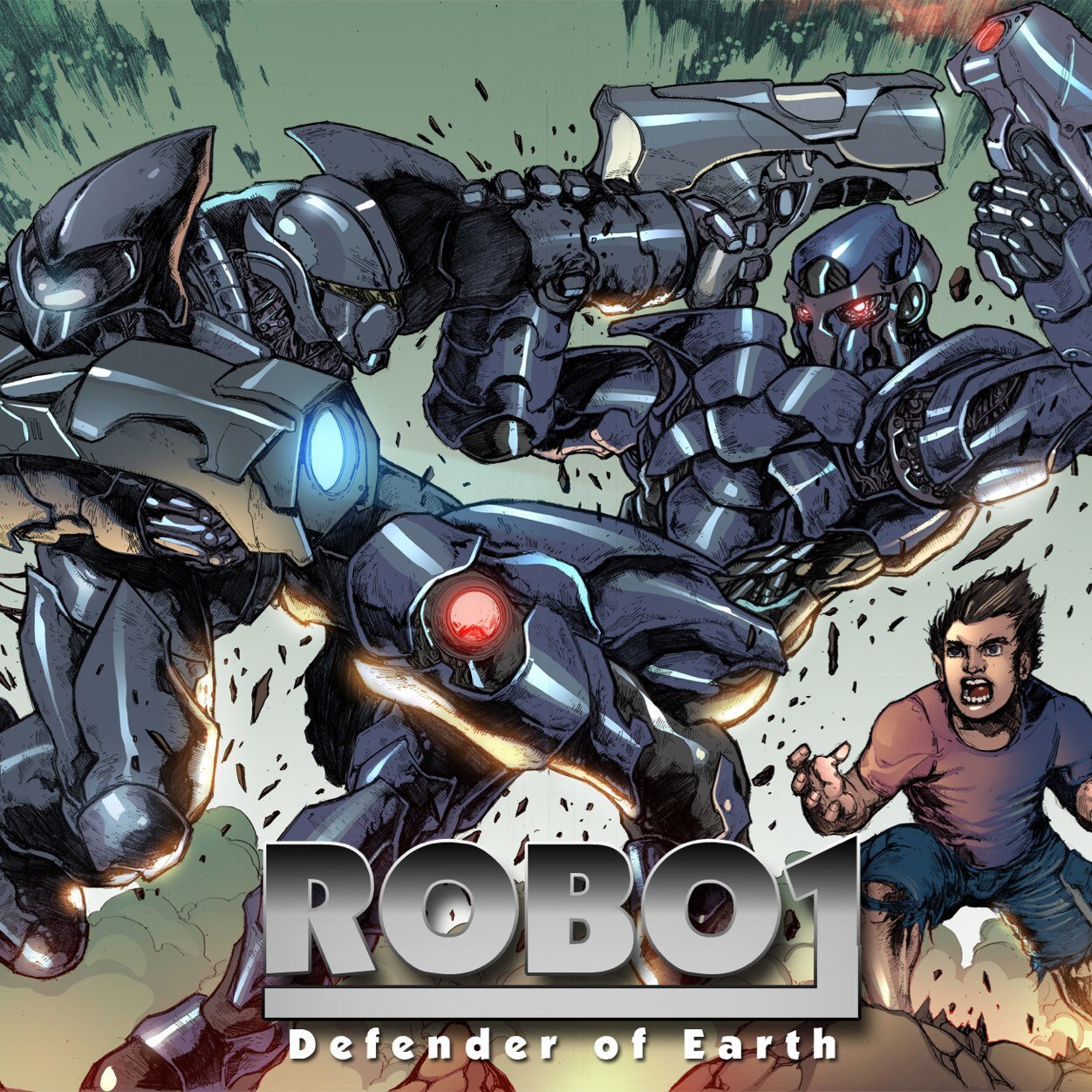 ROBO1 is about a boy that comes in contact with an alien robot named ROBO1 that comes to Earth to defend us against his alien race that wants to enslave us.