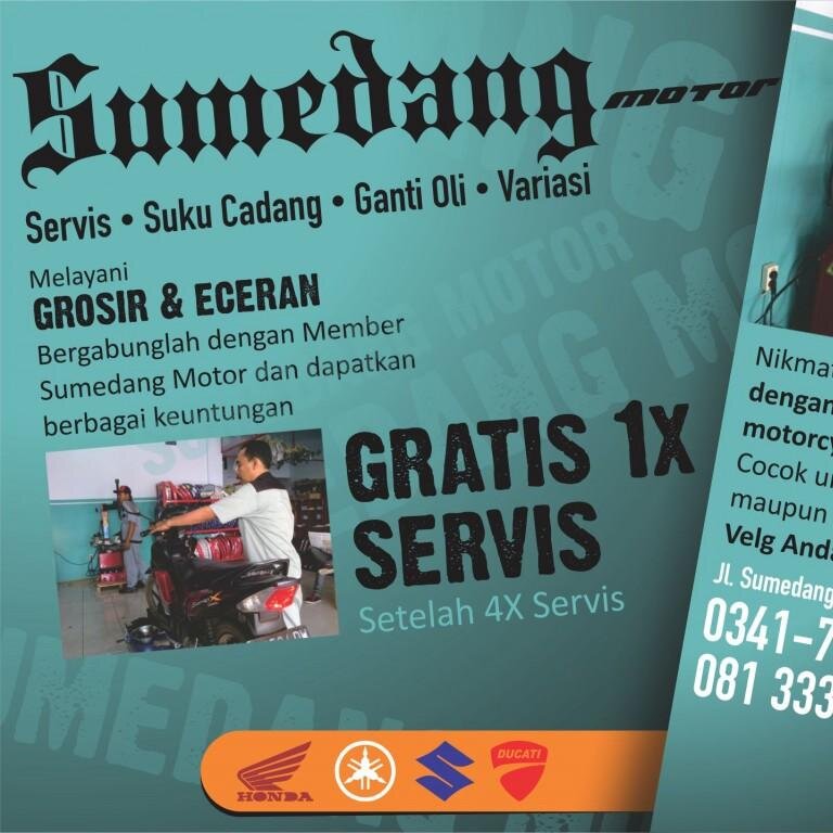 Service, Spareparts, Oli, Ban, Variation, etc. Telp (0341) 392175, HP 081333100420, PIN BB: 76BB4EA1