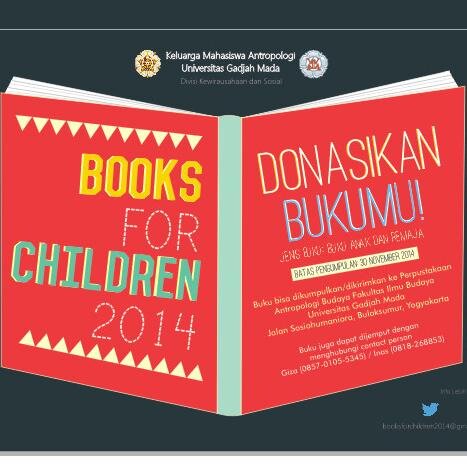 Charity Event yang diadakan oleh Keluarga Mahasiswa Antropologi Budaya UGM divisi Kewirausahaan Sosial. Ayo ikut donasikan bukumu disini!