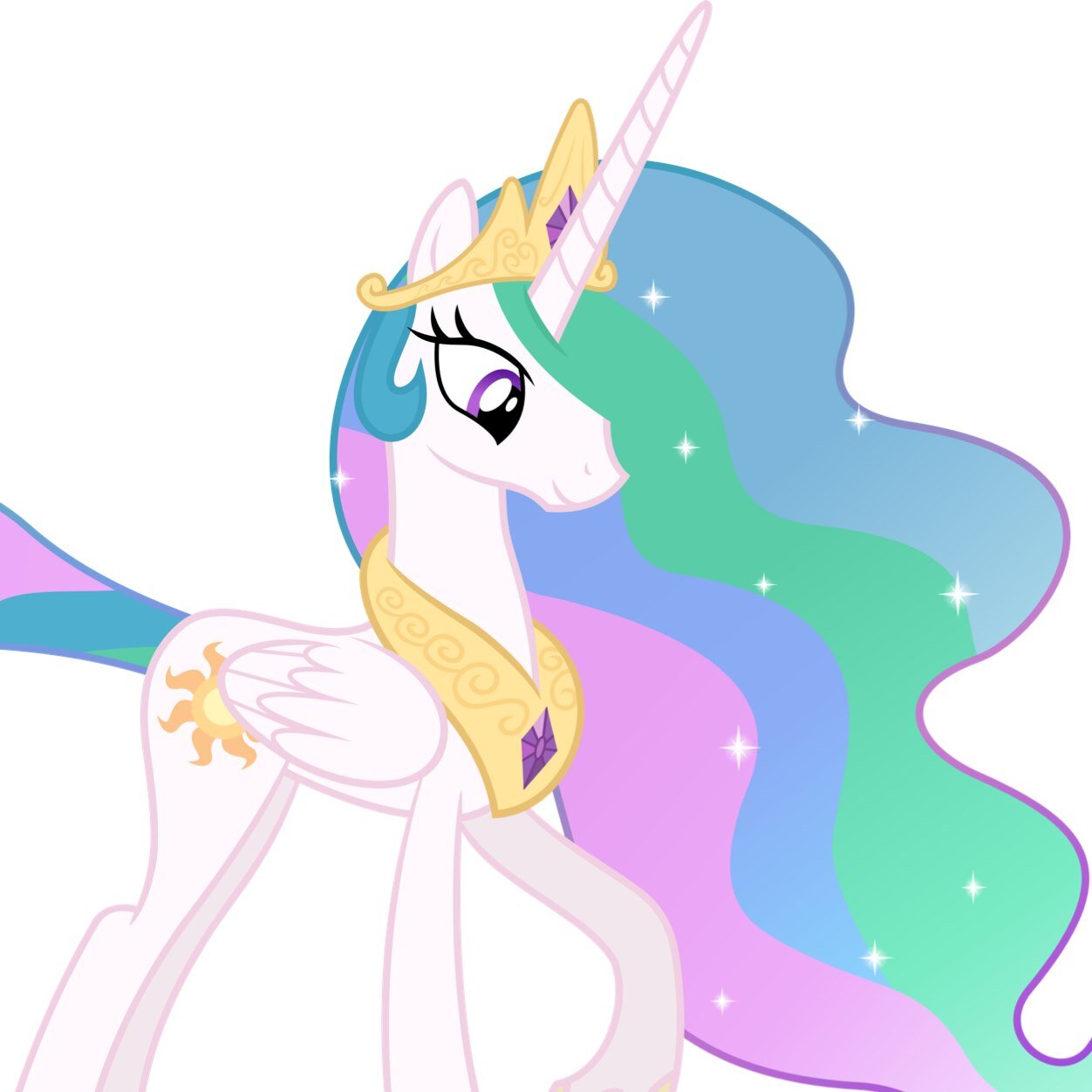 Greetings loyal subjects! I am your princess of the sun and day, Celestia! I serve beside my younger sister, @mle_PLuna, who commands the darkness of the night!