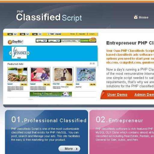 classifieds_php's profile picture. PHP Classifieds Software is a PHP script to run your classifieds site. It is complete script with advanced features.