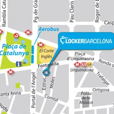 The safer place to leave your luggage in Barcelona in Plaza Catalunya. Close to the main transport stations from/to the airport, train and metro.