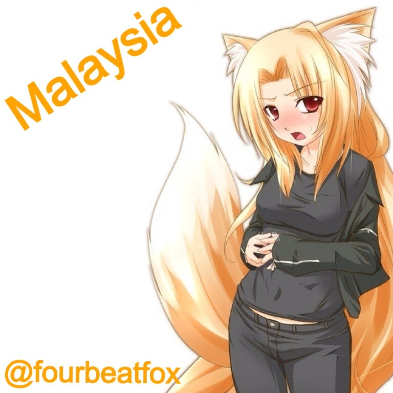 AIm just a stubborn fox girl, thats all. :3 | Hetalia OC Country Name: Malaysia | Say, is that watermelon you have? Mind if I take some? O3O