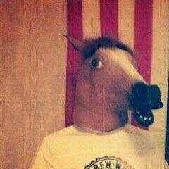 @goshakkk with a horse mask