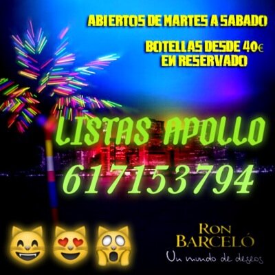 Porque la noche es la mejor mitad de la vida te invitamos a que la disfrutes con nosotros sala cats LISTAS APOLLO   617153794
