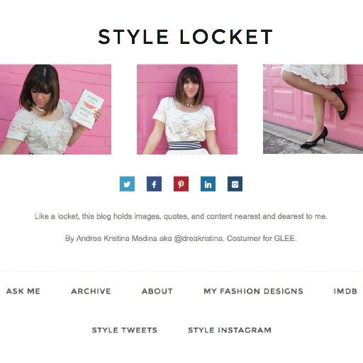 StyleLocket's profile picture. Style Blog by Andrea Medina - @MsAndreaMedina • TV/Film Costumer for @GLEEonFox • http://t.co/DBTE3gVQO0 • http://t.co/Pwaqwsv9xS