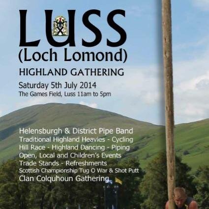 Loch Lomond's oldest Highland Gathering. Sat 5th July in the beautiful village of Luss - with caber tossing heavies, highland dancers, piping, races & more.