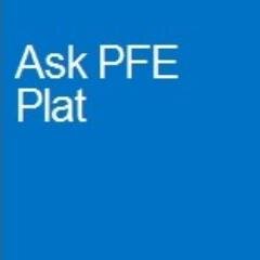 pfeplatforms's profile picture. We are a group of Platforms (everything Microsoft Windows) Premier Field Engineers that assist Microsoft customers every day and share our field experiences.