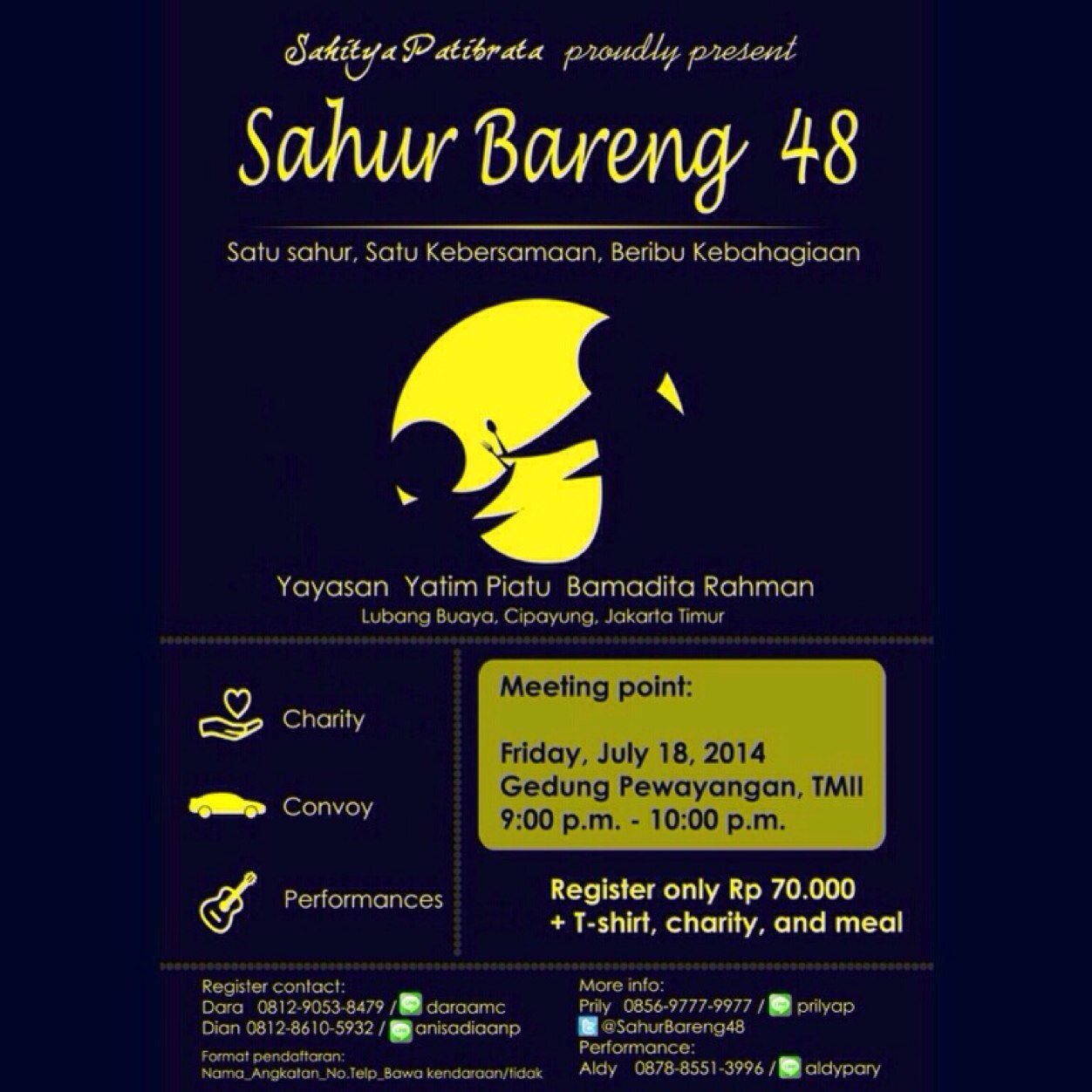 SAHUR BARENG keluarga SMA 48 itu apa?! Acara ini adalah metamorfosis dari acara Sahur on the Road dengan nama yang baru.