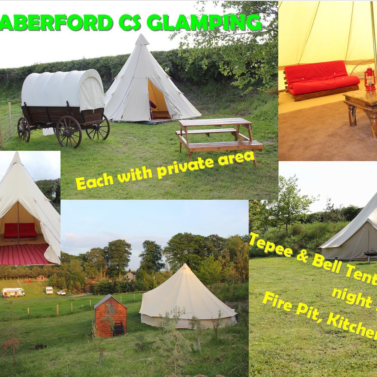 aberfordcs's profile picture. Aberford Caravan Site Winners of best cs 2013 , Our site is ideal for families,we are based on a small farm with goats, alpacas ,pigs,etc,Glamping tepee/yurt