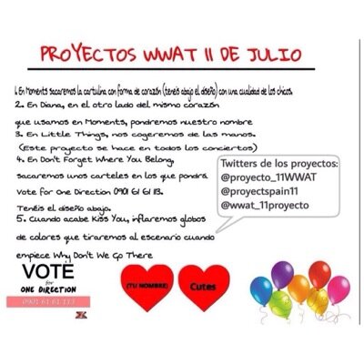 Proyecto WWAT 11 de Julio, Madrid. Información de nuestro proyecto: http://t.co/bTBJsH1SnS

Proyectos oficiales (los 3) : http://t.co/Eyi5cyAVXt