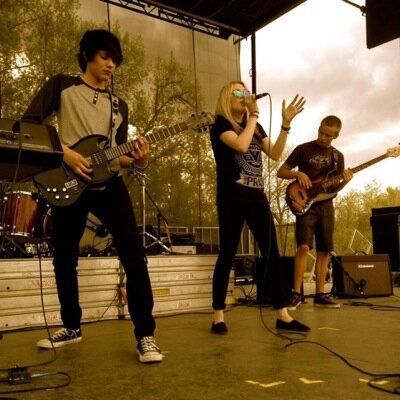 I love bands, and I scream and play guitar for my band Seventh Heaven