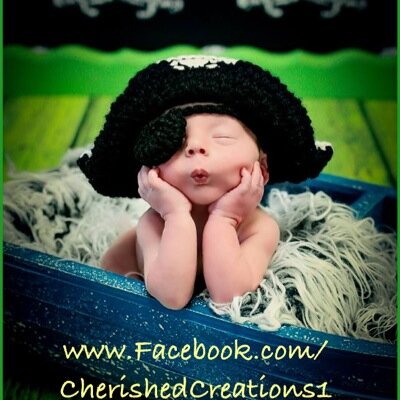 Cherished Creations specializes in custom crochet for all ages & up cycled newborn photo props. We are new on twitter & appreciate all retweets, followers etc!!